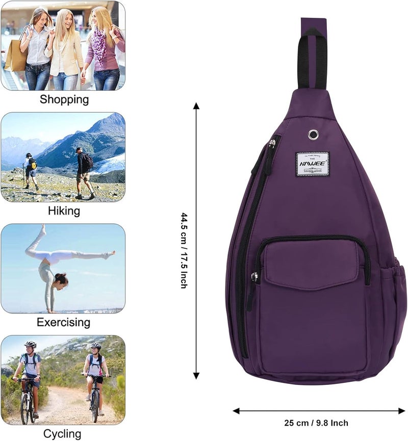 HAWEE Backpack Sling for Women Anti-Water Crossbody Bag Inclined Adjustable Pack | Casual, Adjustable Strap, Water Repellent, for Travel/Sport - Image 4